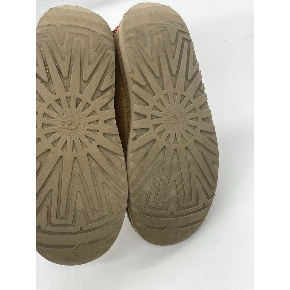 UGG Kid's Tazz Slippers Shoes Sz 2 Sand Tan Clogs Slip On Casual Comfy Girls